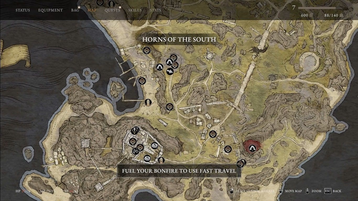 The game map in Tainted Grail The Fall of Avalon (Image via Awaken Realms | YouTube/@Walkthrough! Database)